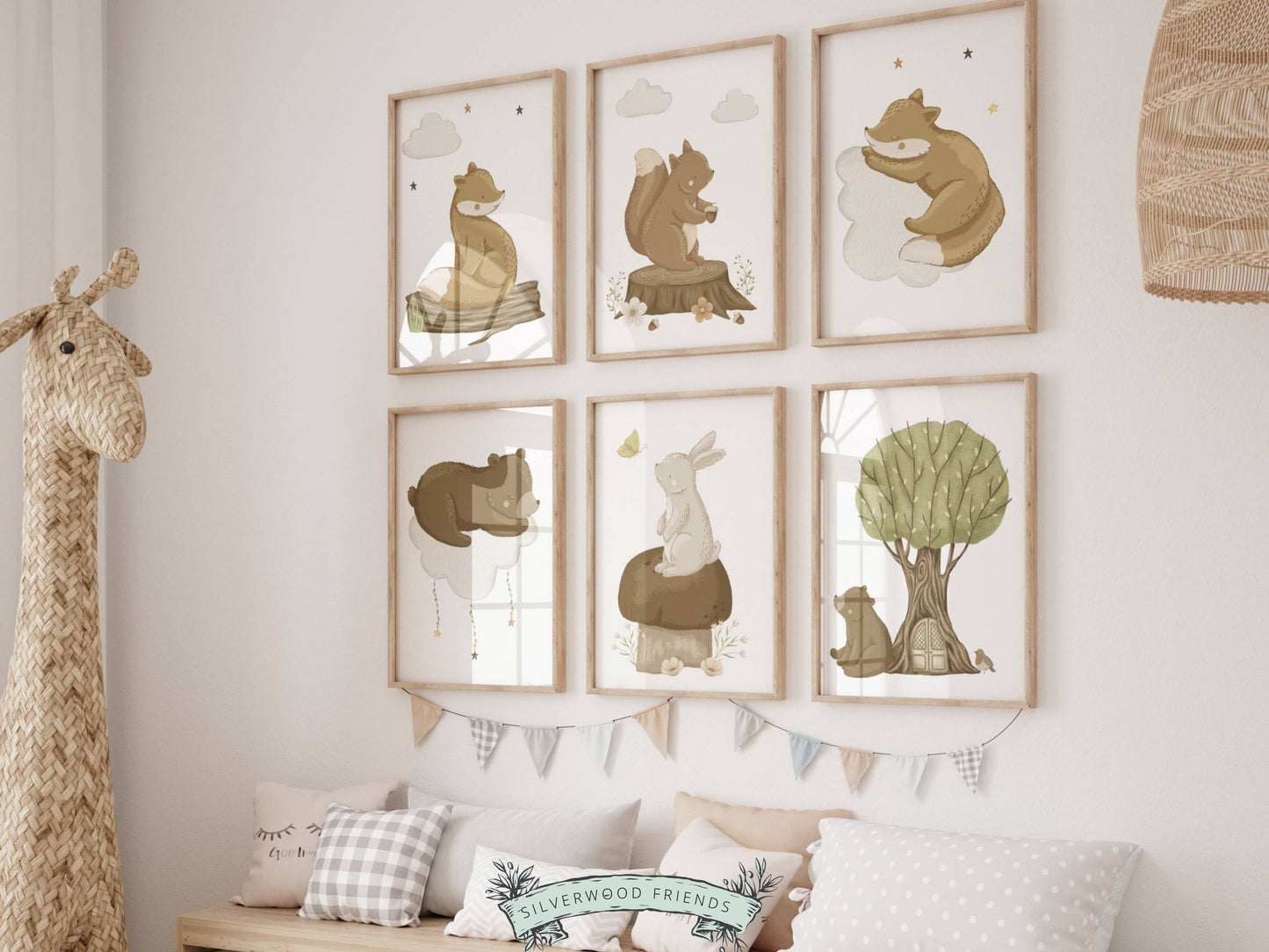 Woodland Baby Animal Nursery Prints Set of 6