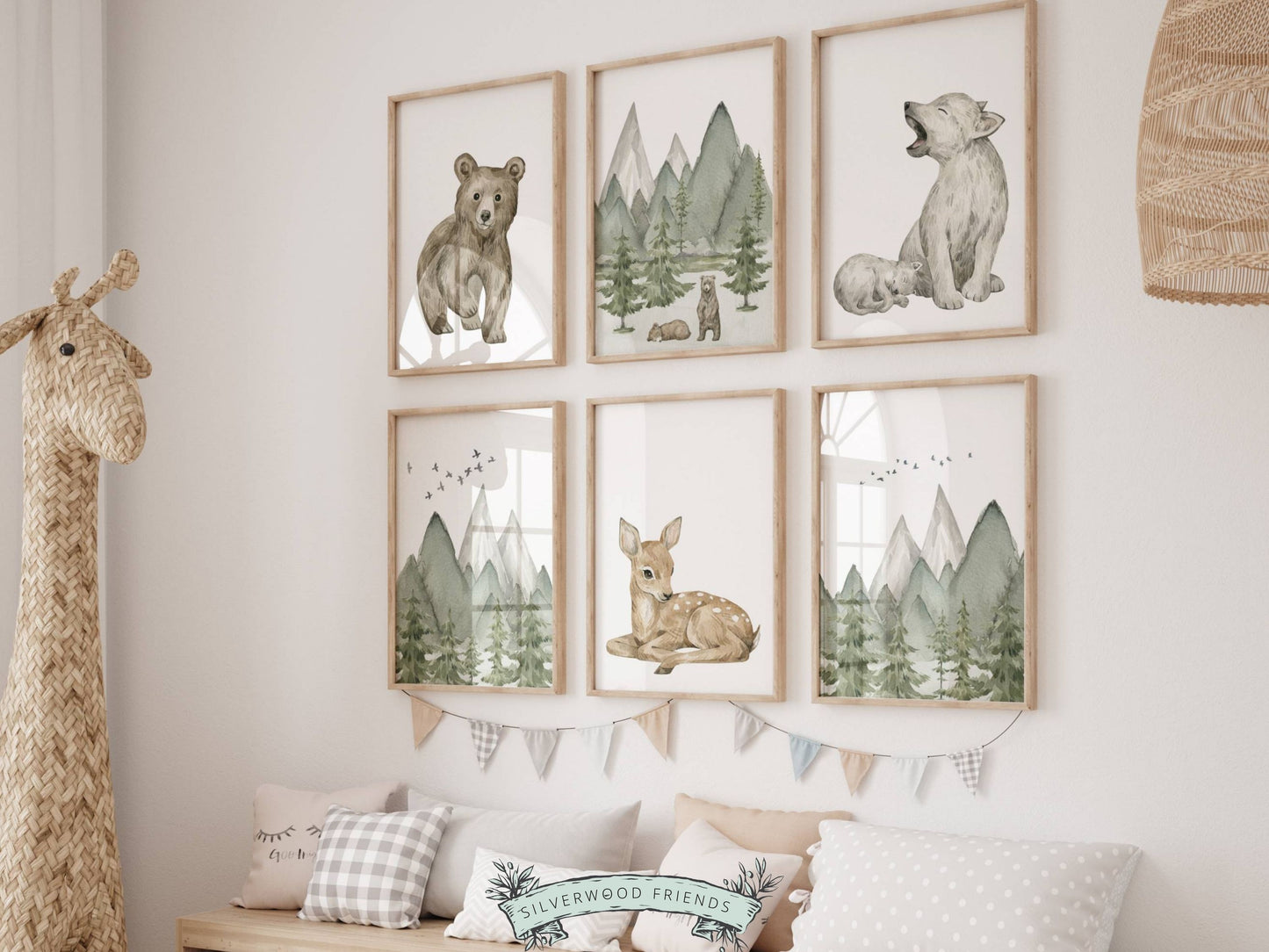 Woodland Baby Animal Nursery Print Set