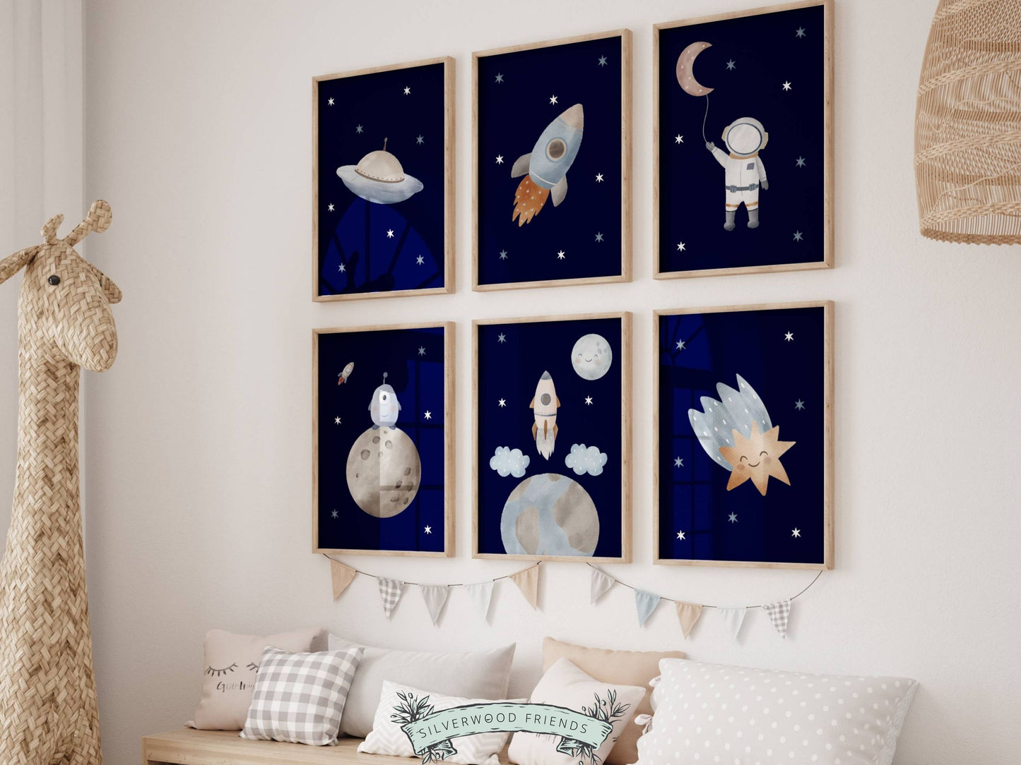 Outer Space Nursery Prints Set of 6