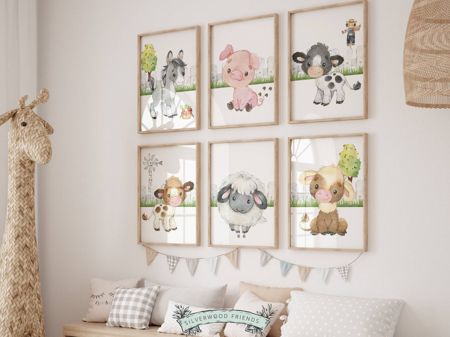 Our Baby Farm Animal Prints feature gorgeous watercolour baby farm animals and is perfect for your farm nursery decor or as a unique farm baby shower gift.