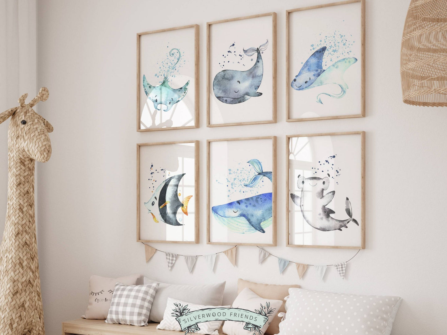 Ocean Animals Nursery Prints Set of 6