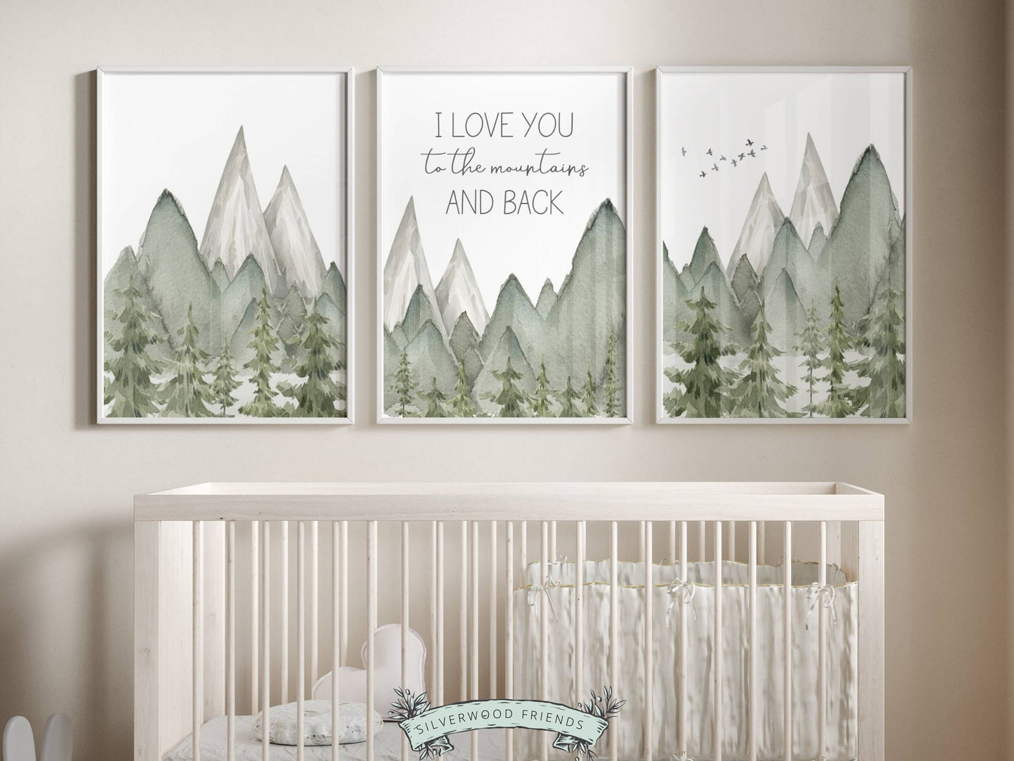 Set of 3 Watercolour Mountain Prints