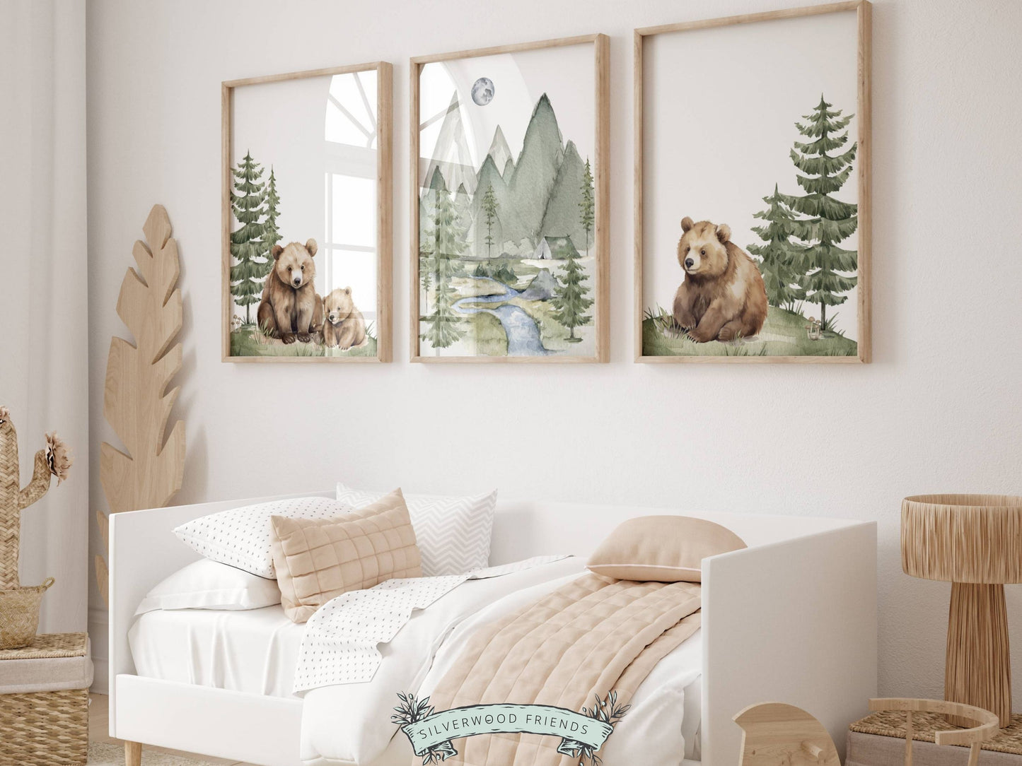 Our cute Set of 3 Baby Bear Nursery Prints are the perfect addition to your baby's woodland nursery decor or nature themed nursery decor and part of our ORIGINAL and BEST SELLING Baby Bear Nursery Prints Collection.