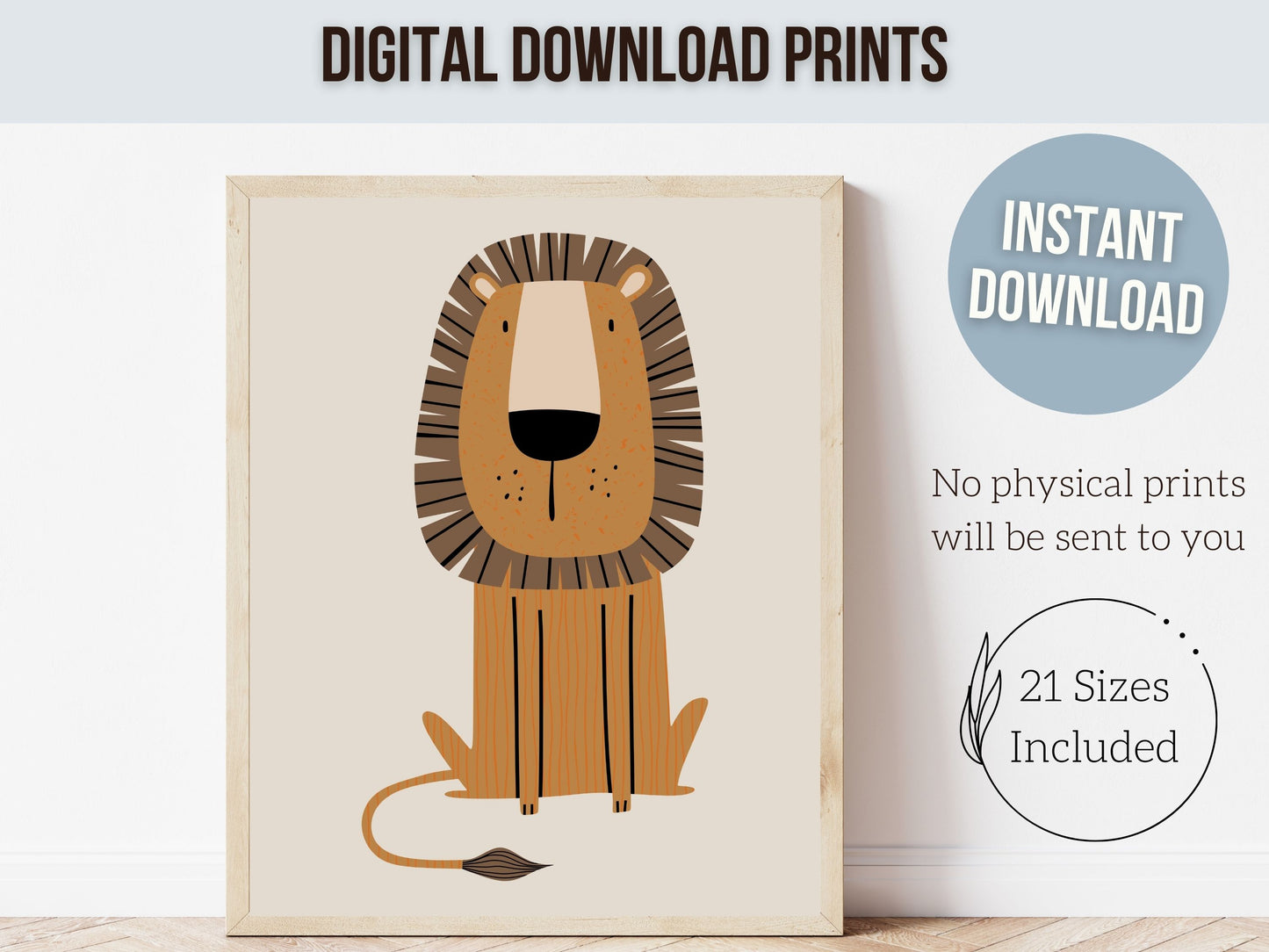 Boho Safari Animal Nursery Prints