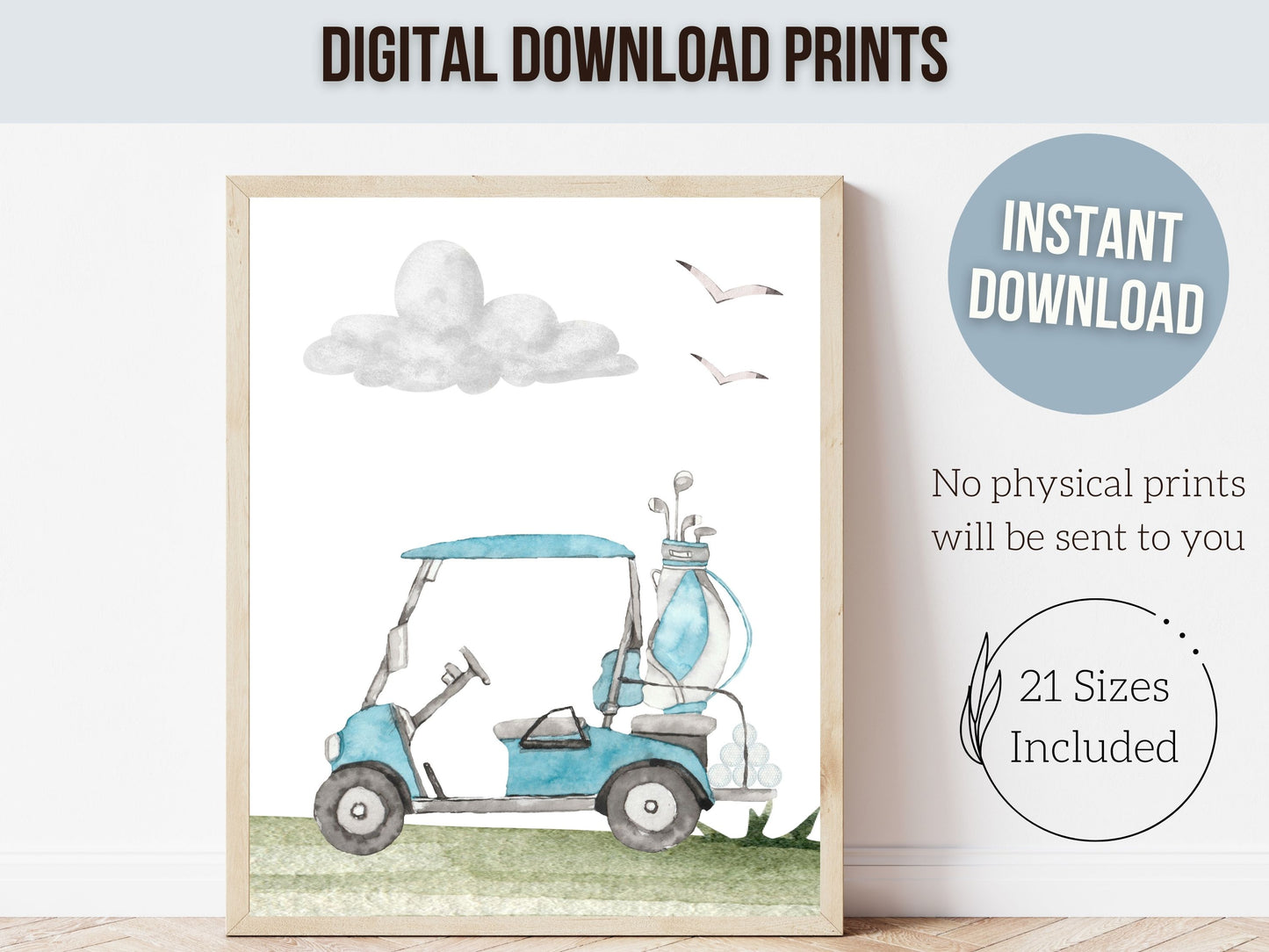 Blue Golf Nursery Prints