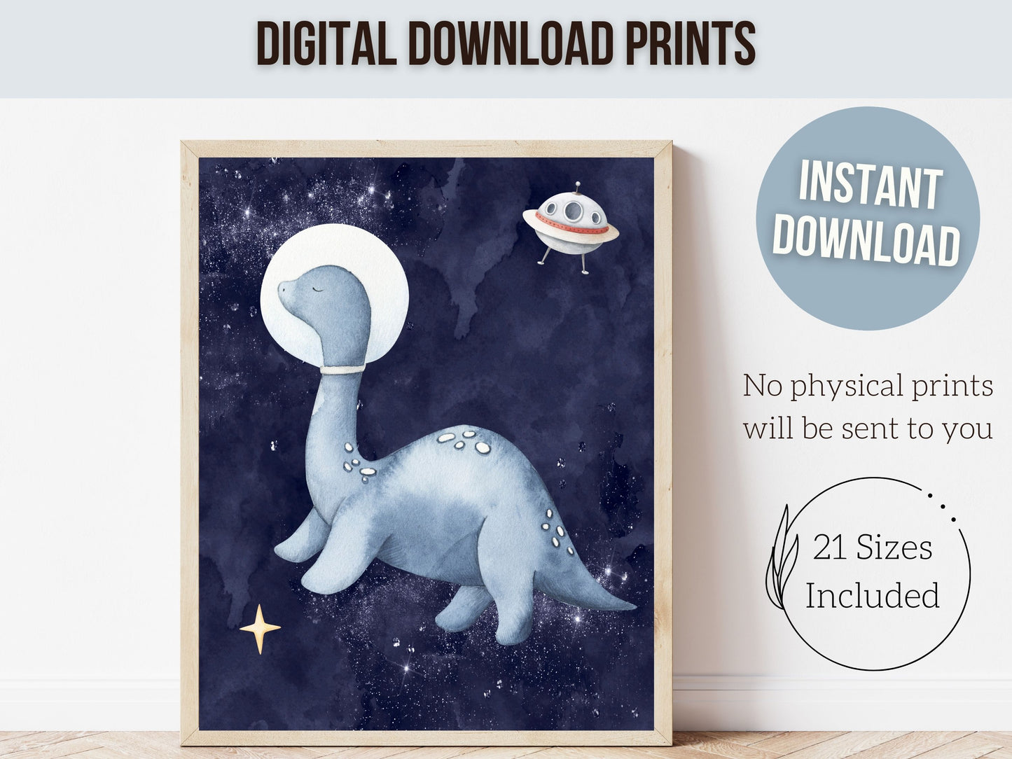 Space Dinos Nursery Print Set of 6