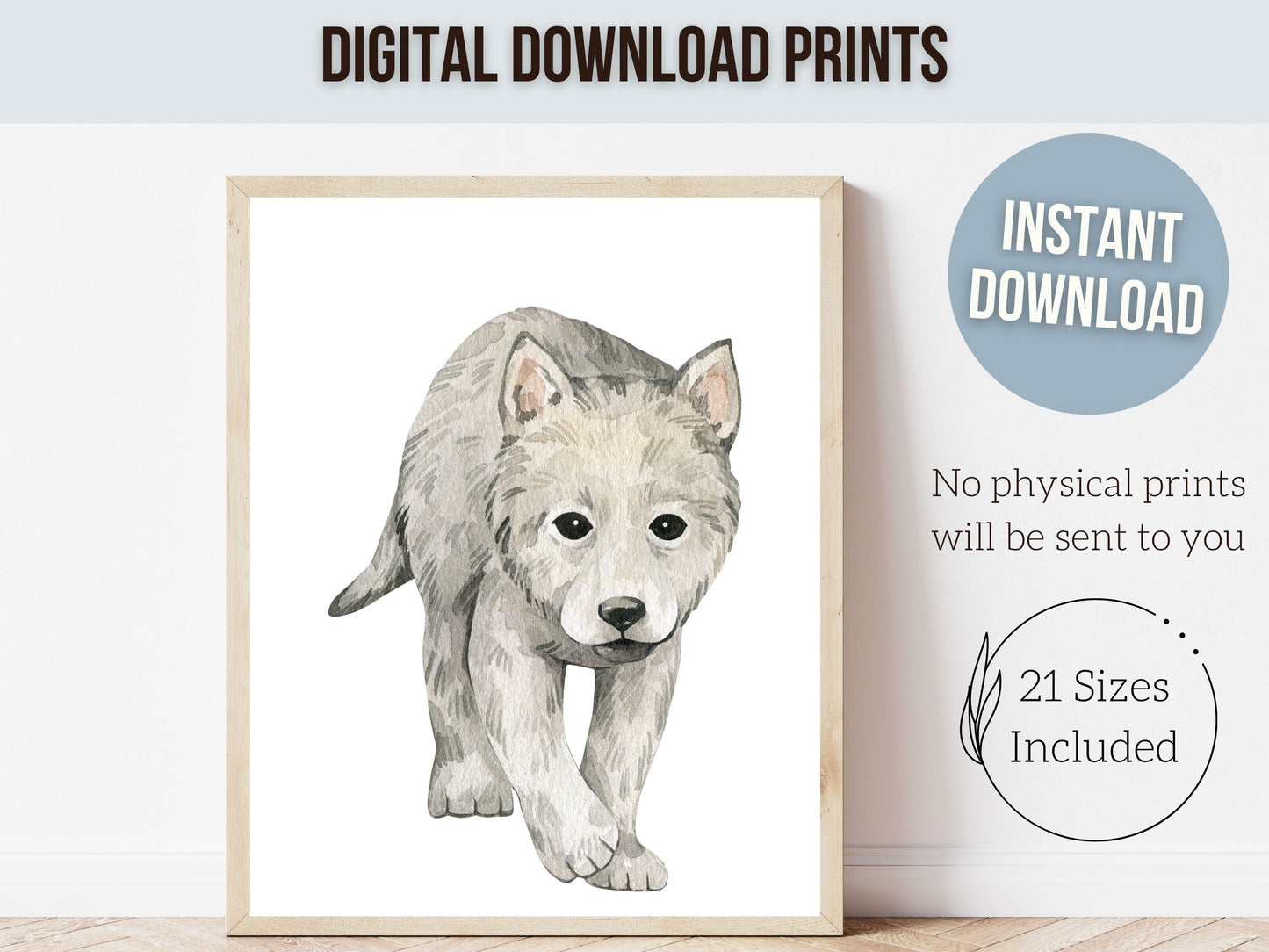 Woodland Mountain Animal Nursery Prints