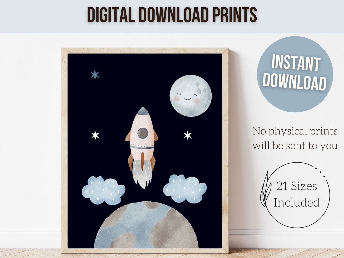 Outer Space Nursery Prints Set of 6