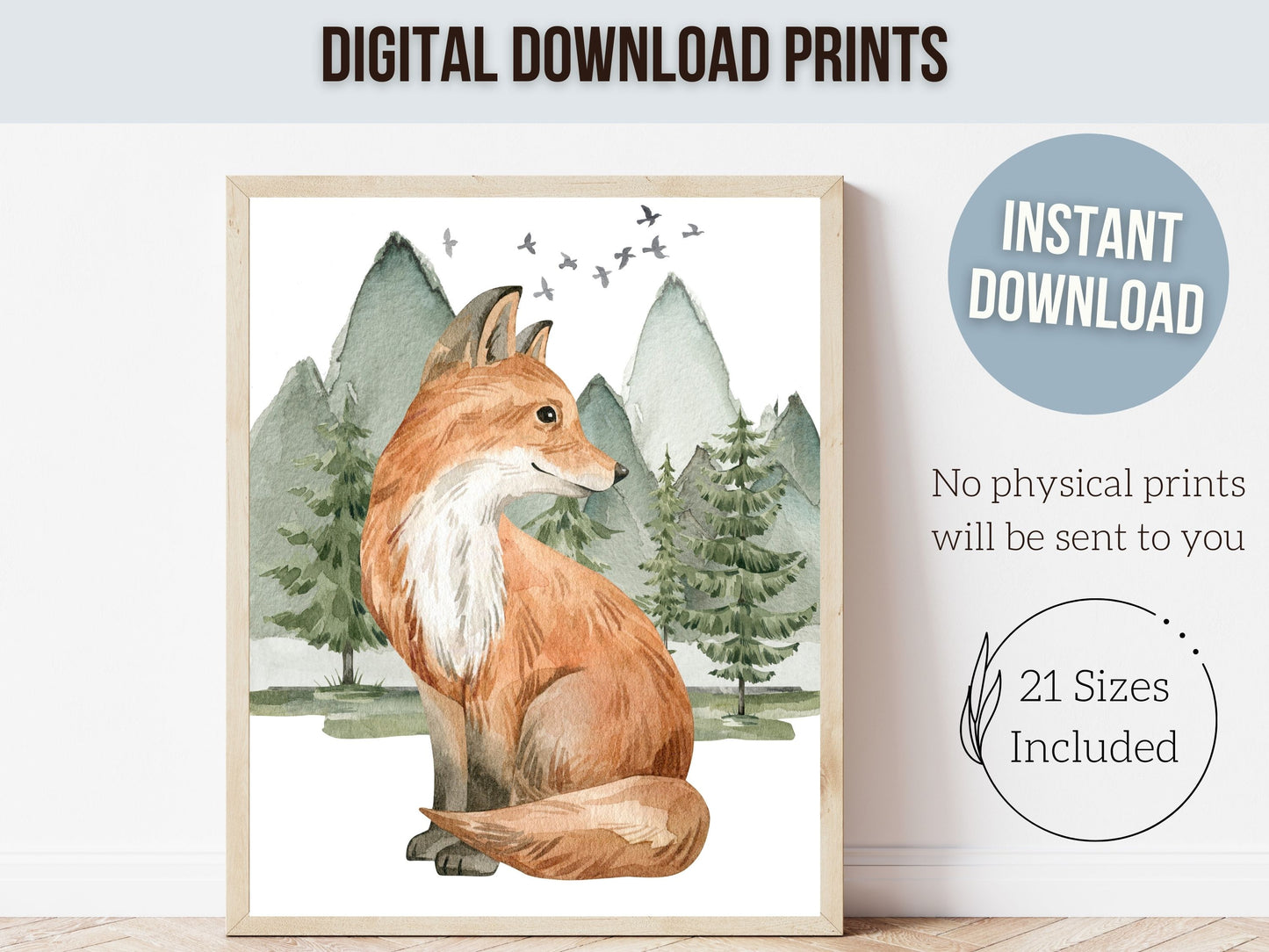 Woodland Baby Animal Nursery Prints
