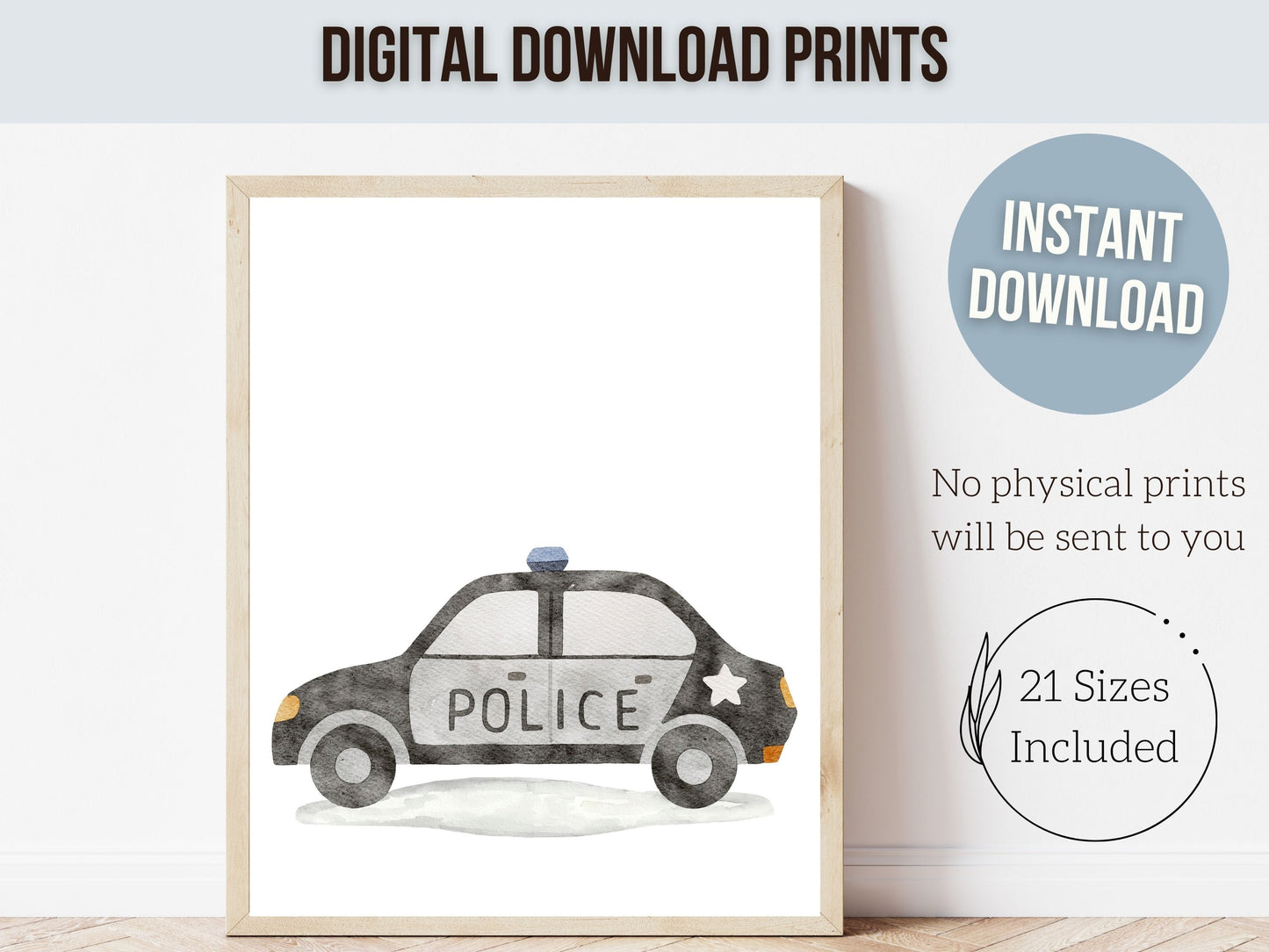 Transport Vehicle Nursery Prints Set of 3