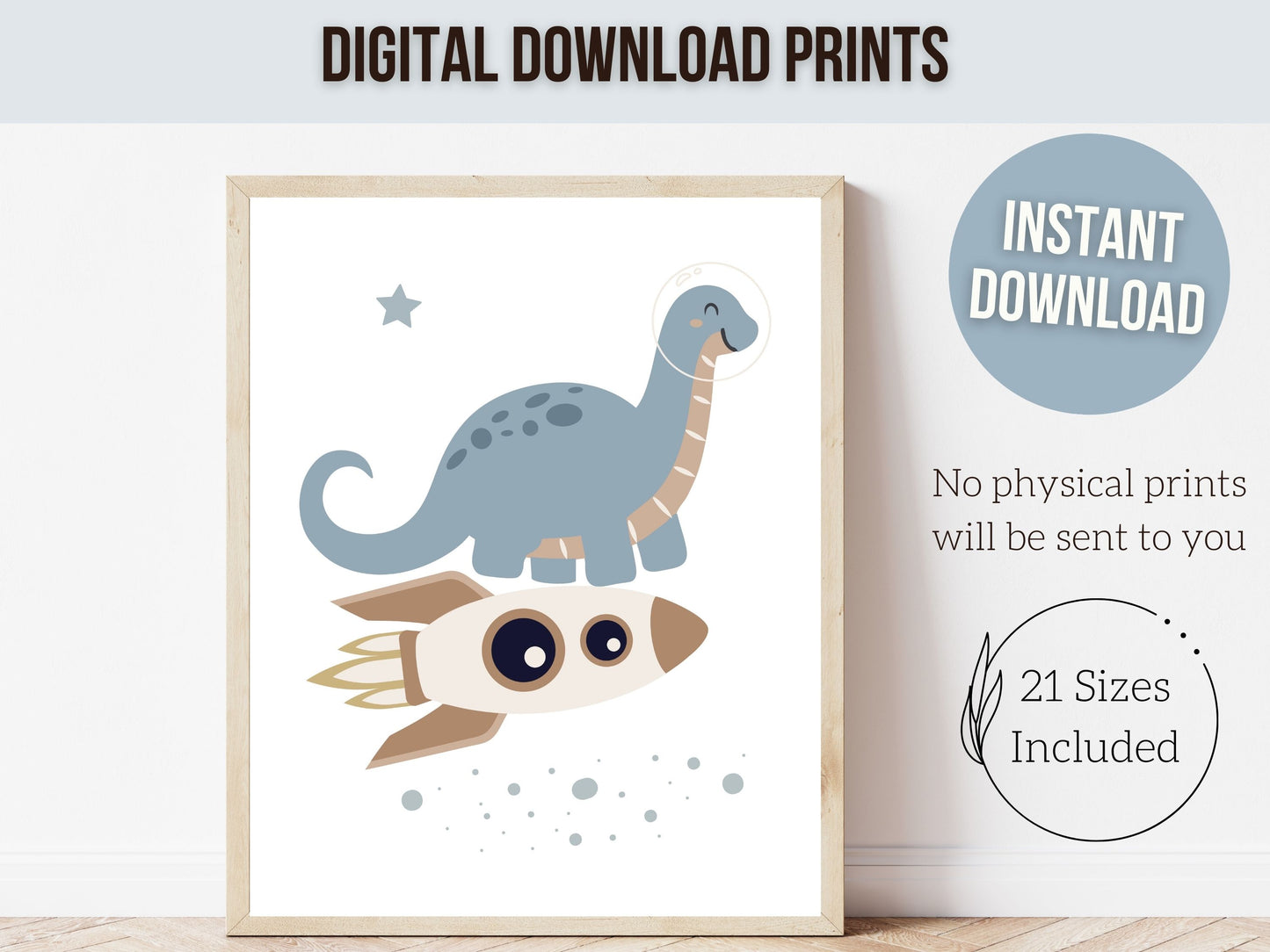 Space Dinosaur Nursery Print Set of 6