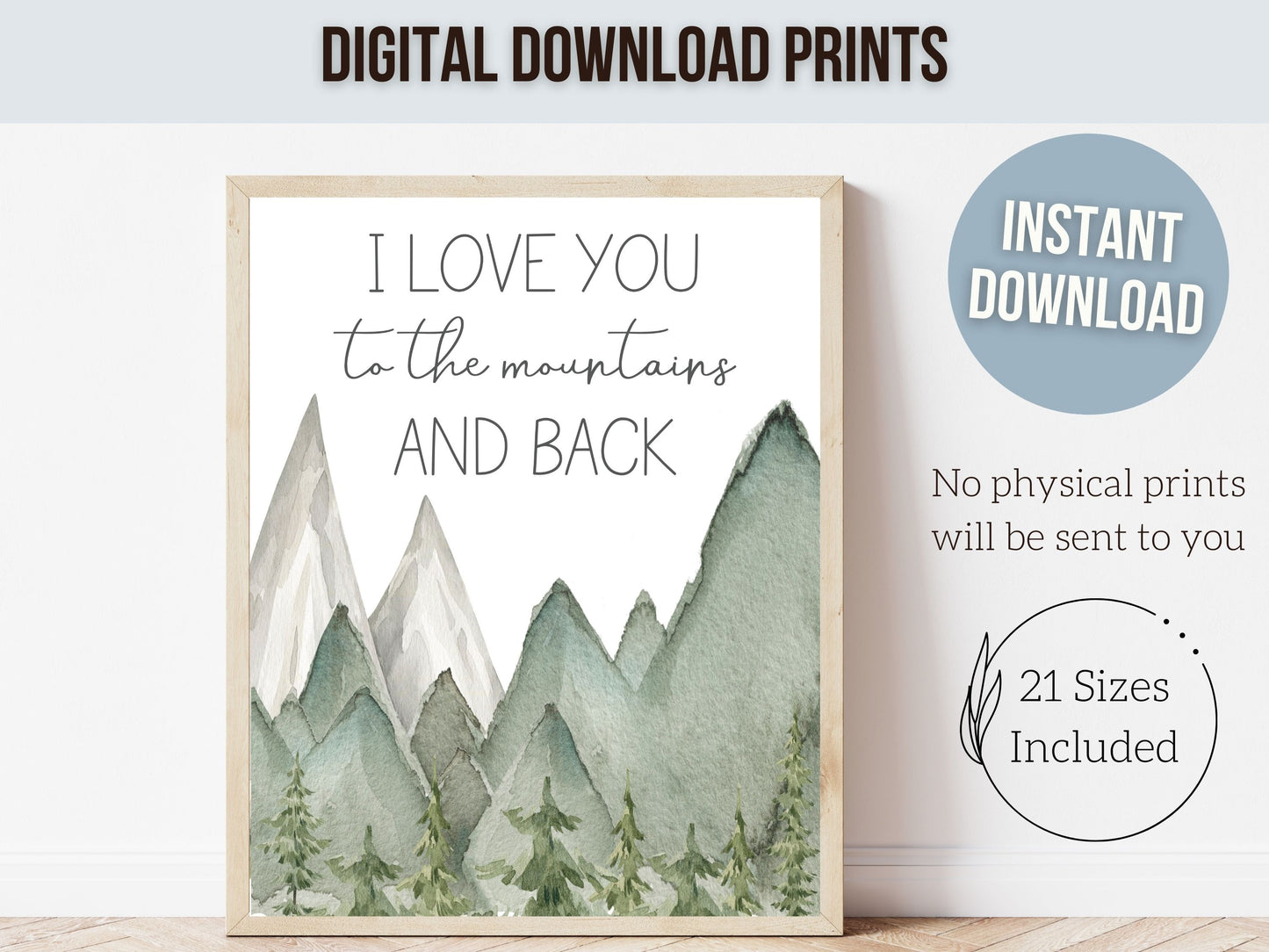 Set of 3 Watercolour Mountain Prints