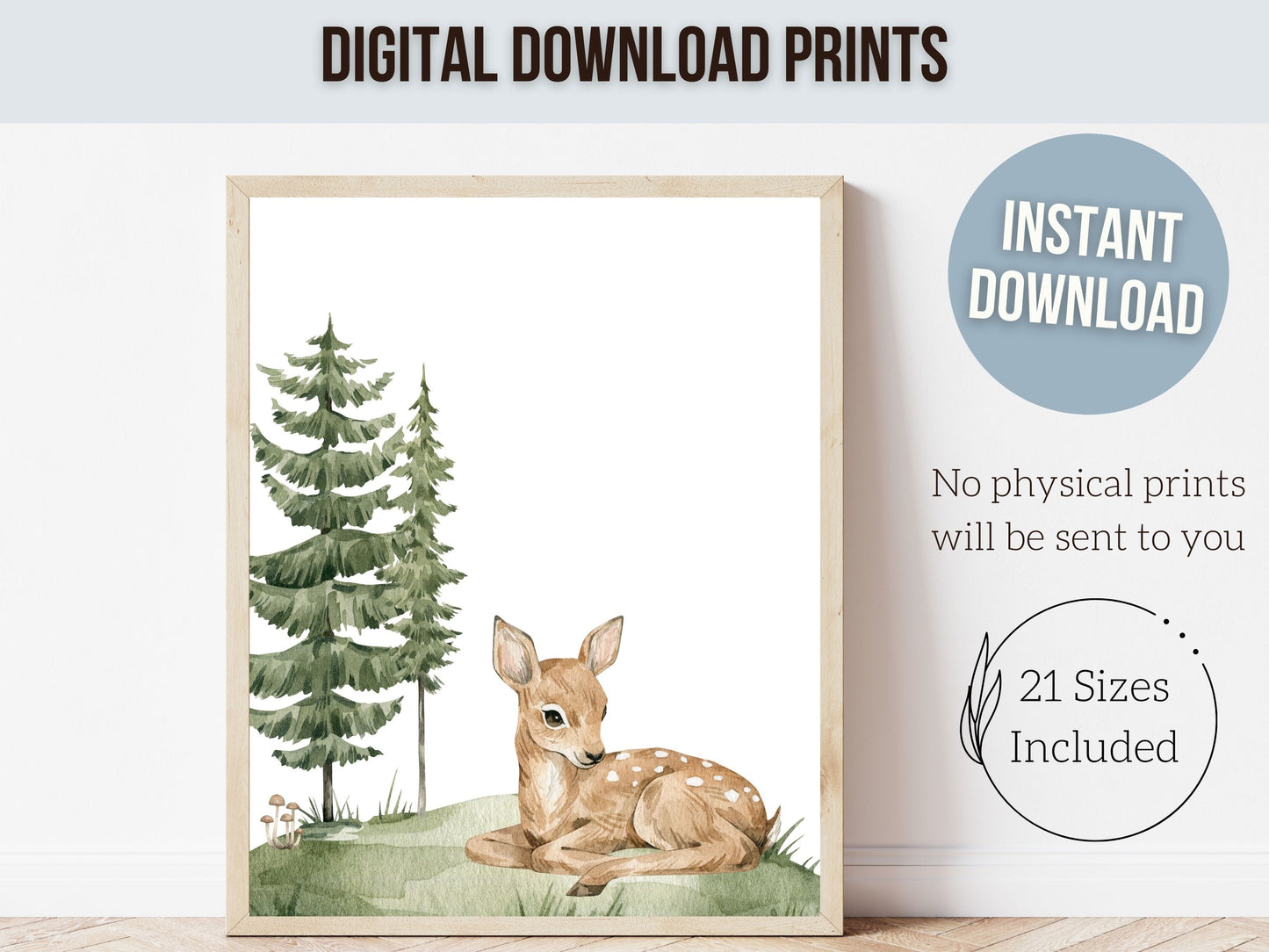 Fawn Nursery Prints Set of 3