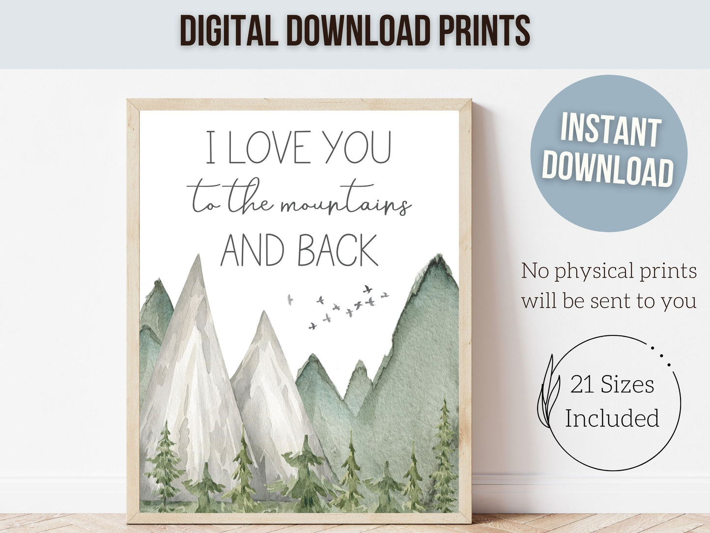 I Love You To The Mountains And Back Print Set