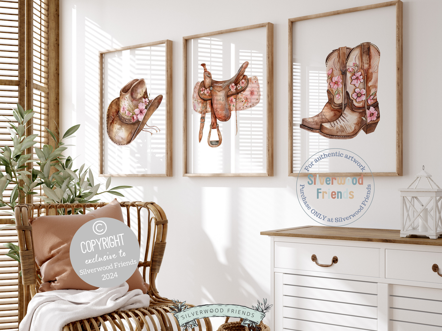 Floral Cowgirl Nursery Prints