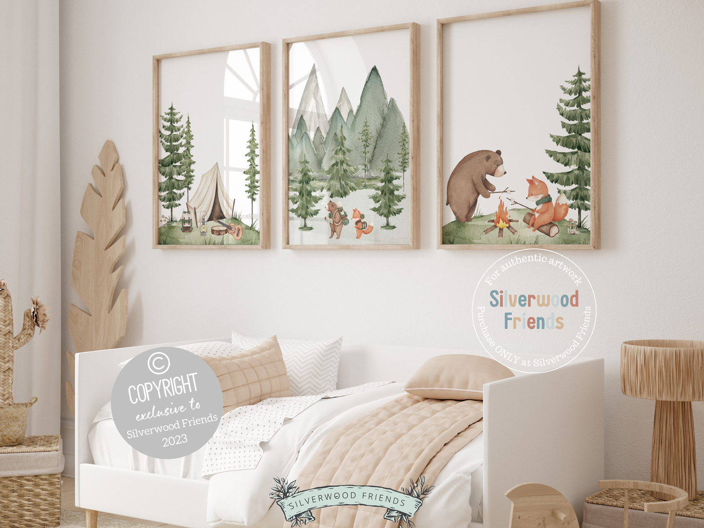 Woodland Camping Nursery Prints