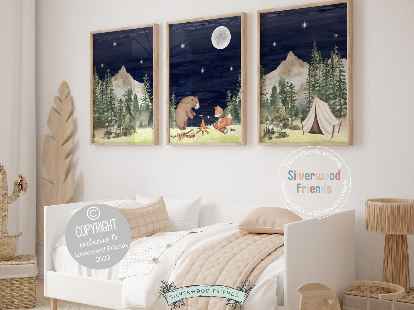 Camping Animals Nursery Prints