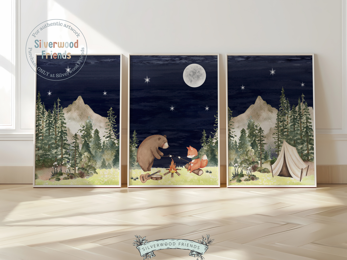 Camping Animals Nursery Prints