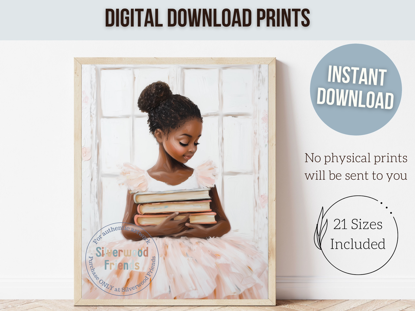 African American Ballerina Reading Print - 002