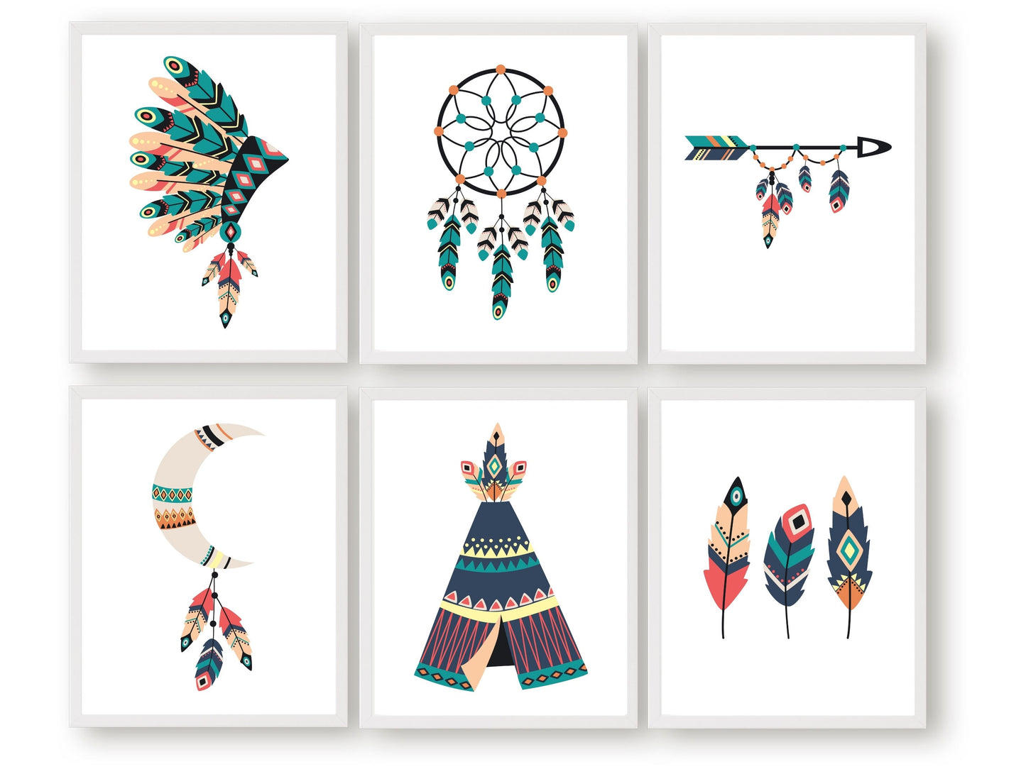 Tribal Nursery Prints - Set of 6