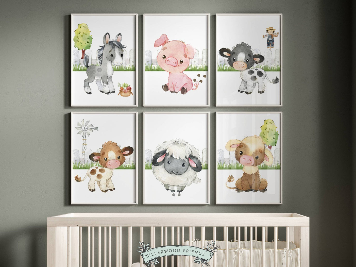 Our Baby Farm Animal Prints feature gorgeous watercolour baby farm animals and is perfect for your farm nursery decor or as a unique farm baby shower gift.