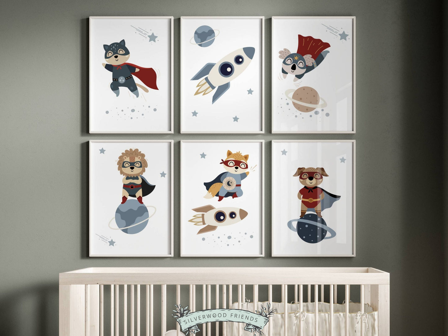 Superhero Nursery Prints Set of 6
