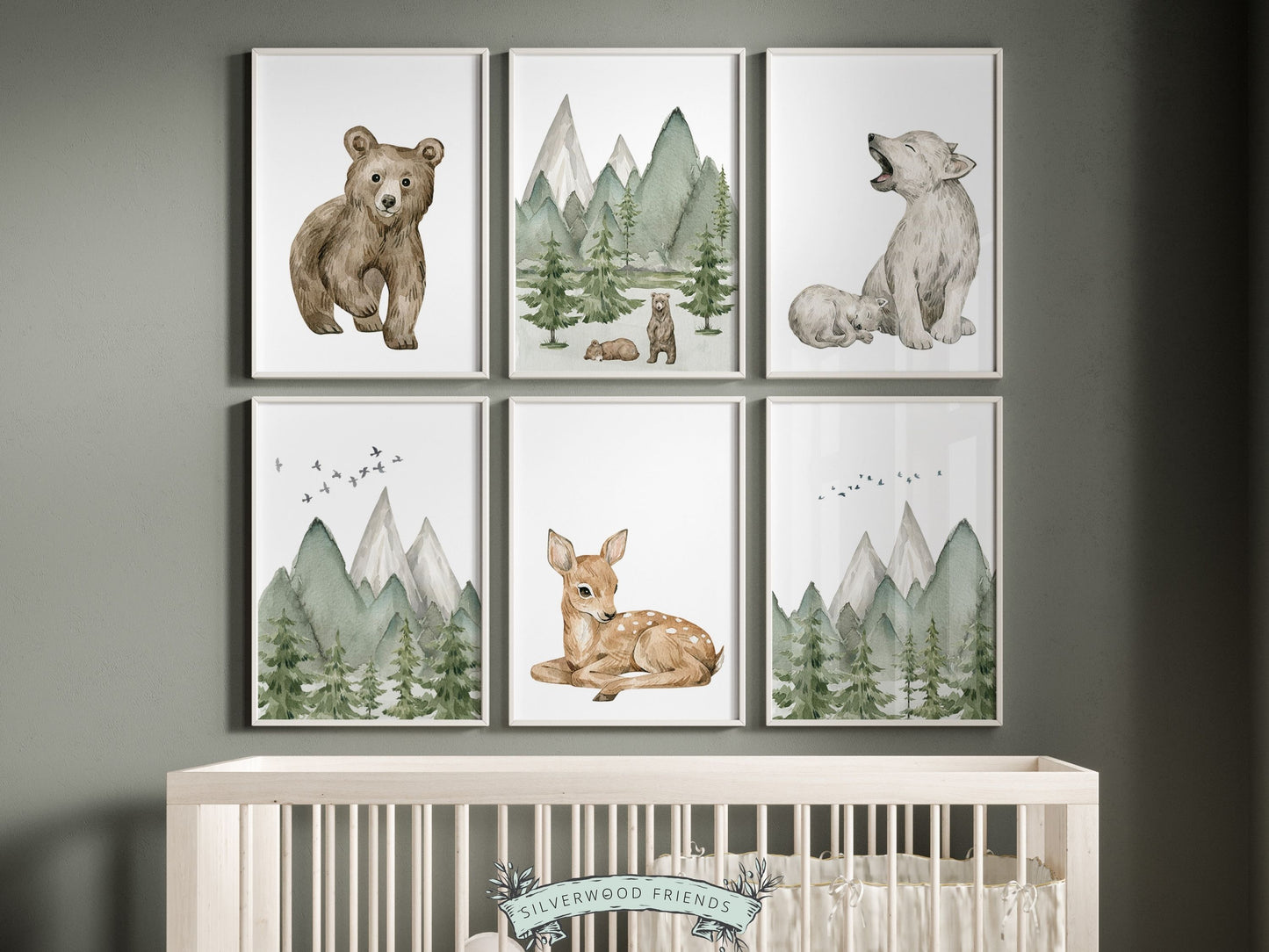 Woodland Baby Animal Nursery Print Set