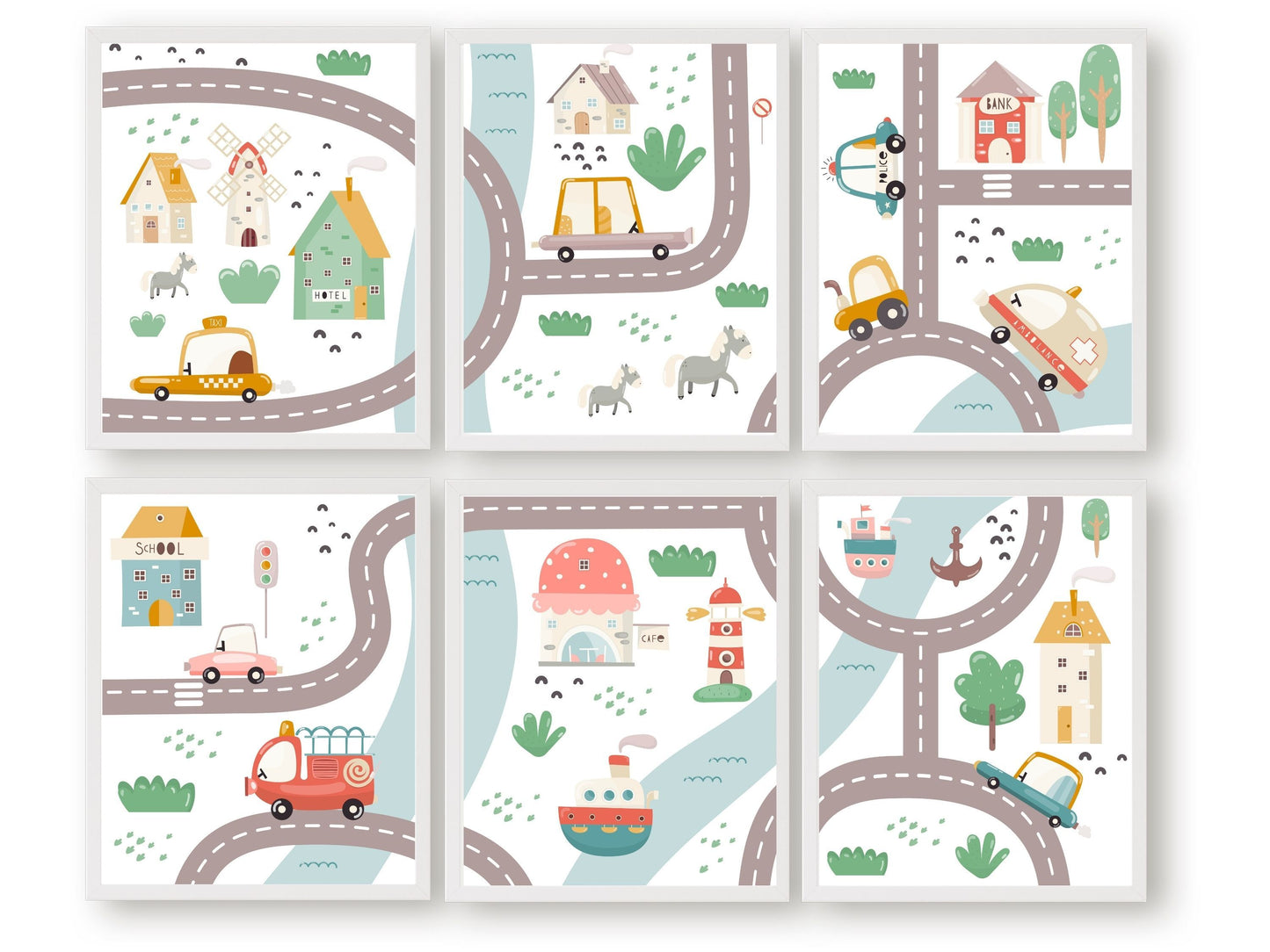 Rev up the excitement in your nursery with our Transport Nursery Prints Set of 6, where vehicles, boats and animals unite to create a playful and enchanting atmosphere. Whether you're revving up a transport themed nursery or taking a detour into woodland wonder, these prints are your road to an imagination filled adventure!