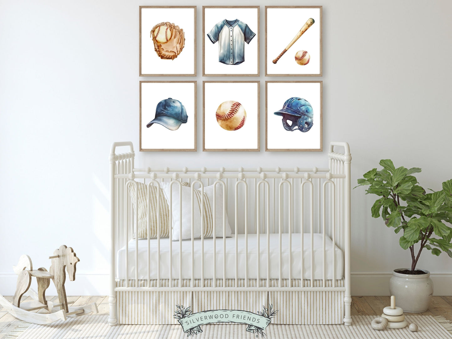 Baseball Print Set of 6