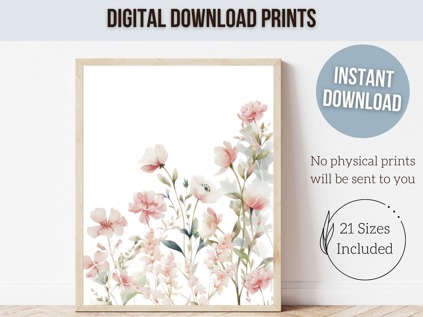 Wildflower Nursery Prints, Boho Floral Nursery Wall Art, Baby Girl Nursery Prints, Baby Girl Wildflower Nursery Decor, Floral Digital Print