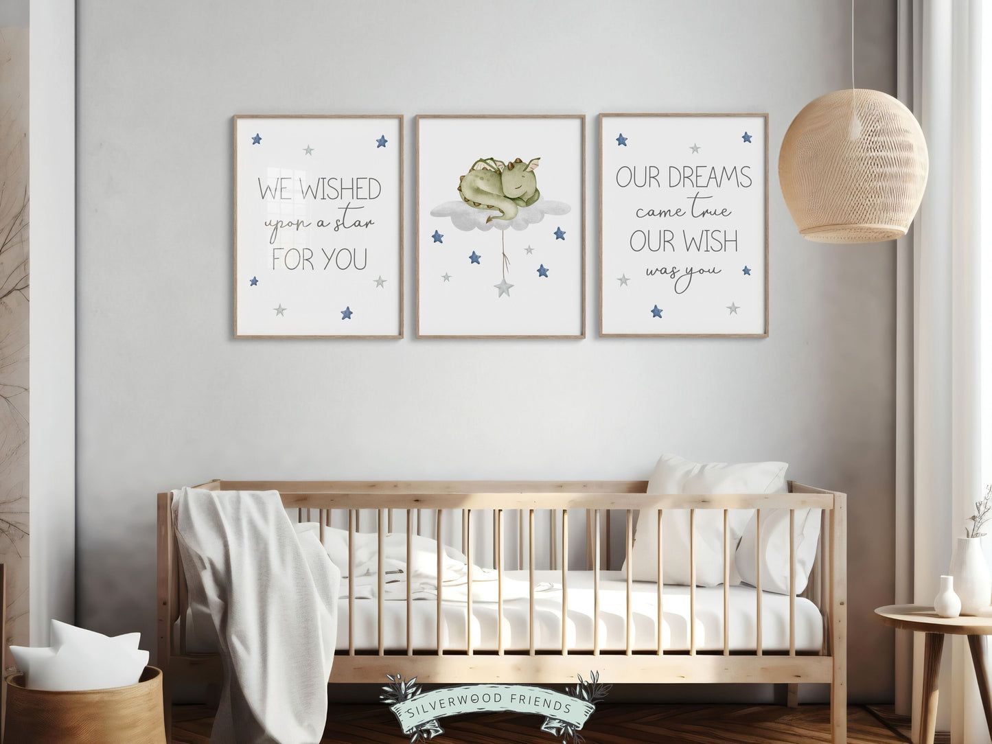 ORIGINAL Dragon Nursery Print Gift For Baby Boys Dragon Nursery Decor, Kids Room Decor, Celestial Star Nursery Decor Digital Download Print