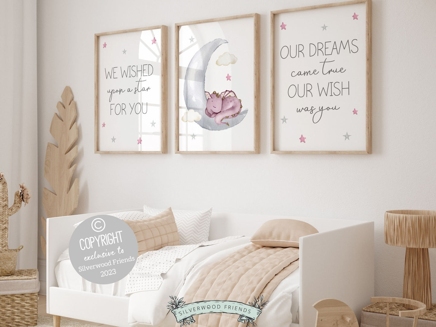 ORIGINAL Dragon Nursery Print Gift For Baby Girls Dragon Nursery Decor, Girls Fairytale Bedroom Fantasy Nursery Decor Digital Download Print