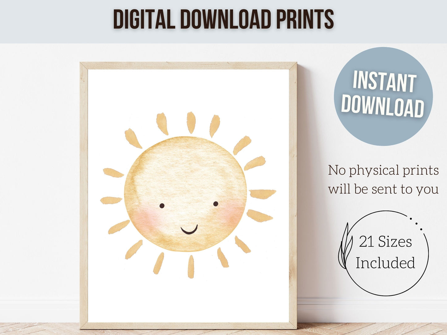ORIGINAL Sun Moon Stars Boho Nursery Print Gift for Kids Neutral Boho Nursery Decor, Kids Room Wall Decor Celestial Bedroom Digital Prints
