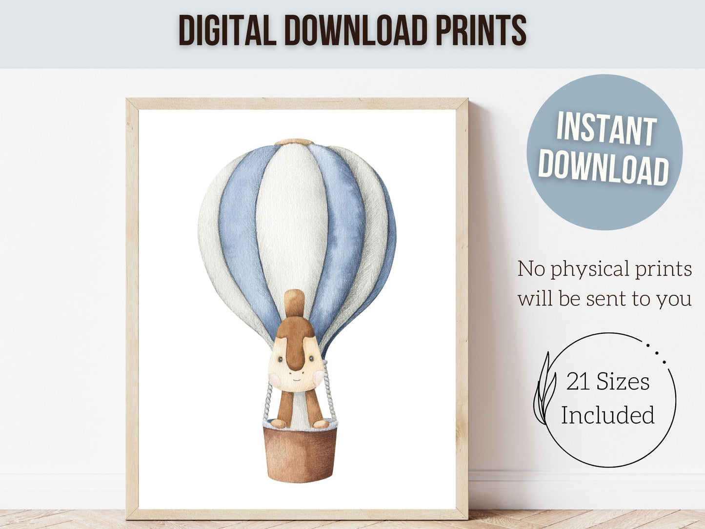 Dinosaur Nursery Prints, Hot Air Balloon Nursery Decor, Dino Kids Room Print, Toddler Boys Room Decor, Baby Boy Gift, Dinosaur Digital Print