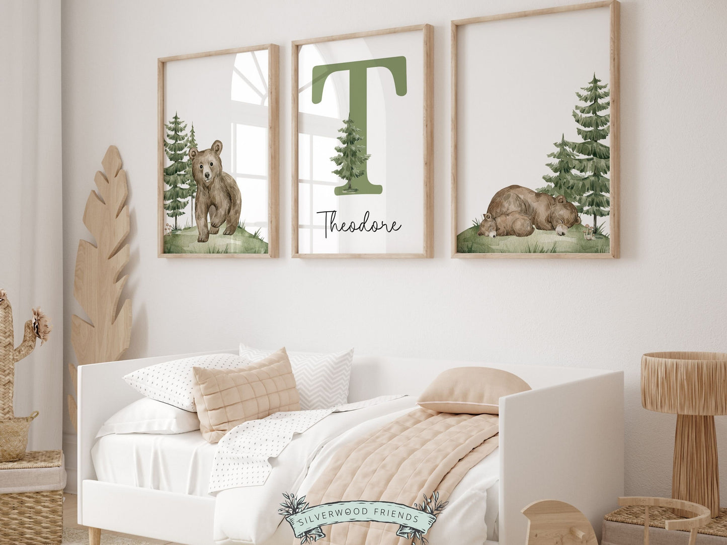 Baby Bear Nursery Print, Bear Nursery Decor, Mountain Nursery Decor, Forest Bear Nursery Wall Art, Woodland Nursery Decor Gift Digital Print