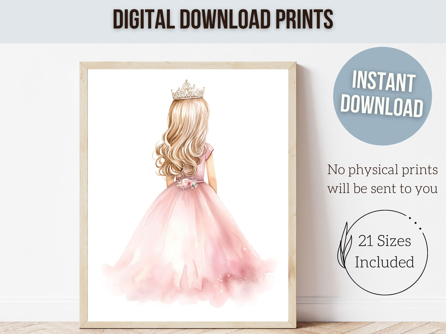 Baby Girls Princess Nursery Prints, Ballerina Nursery Decor, Pink Ballet Nursery Wall Art, Girls Princess Bedroom Wall Decor Digital Prints