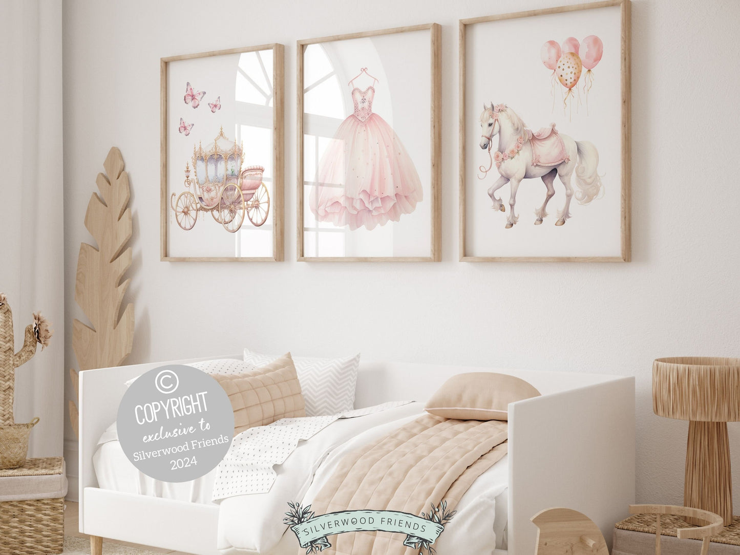 Baby Girls Princess Nursery Prints, Fairy Tale Nursery Decor, Fairytale Nursery Wall Art, Girls Princess Bedroom Wall Decor Digital Prints