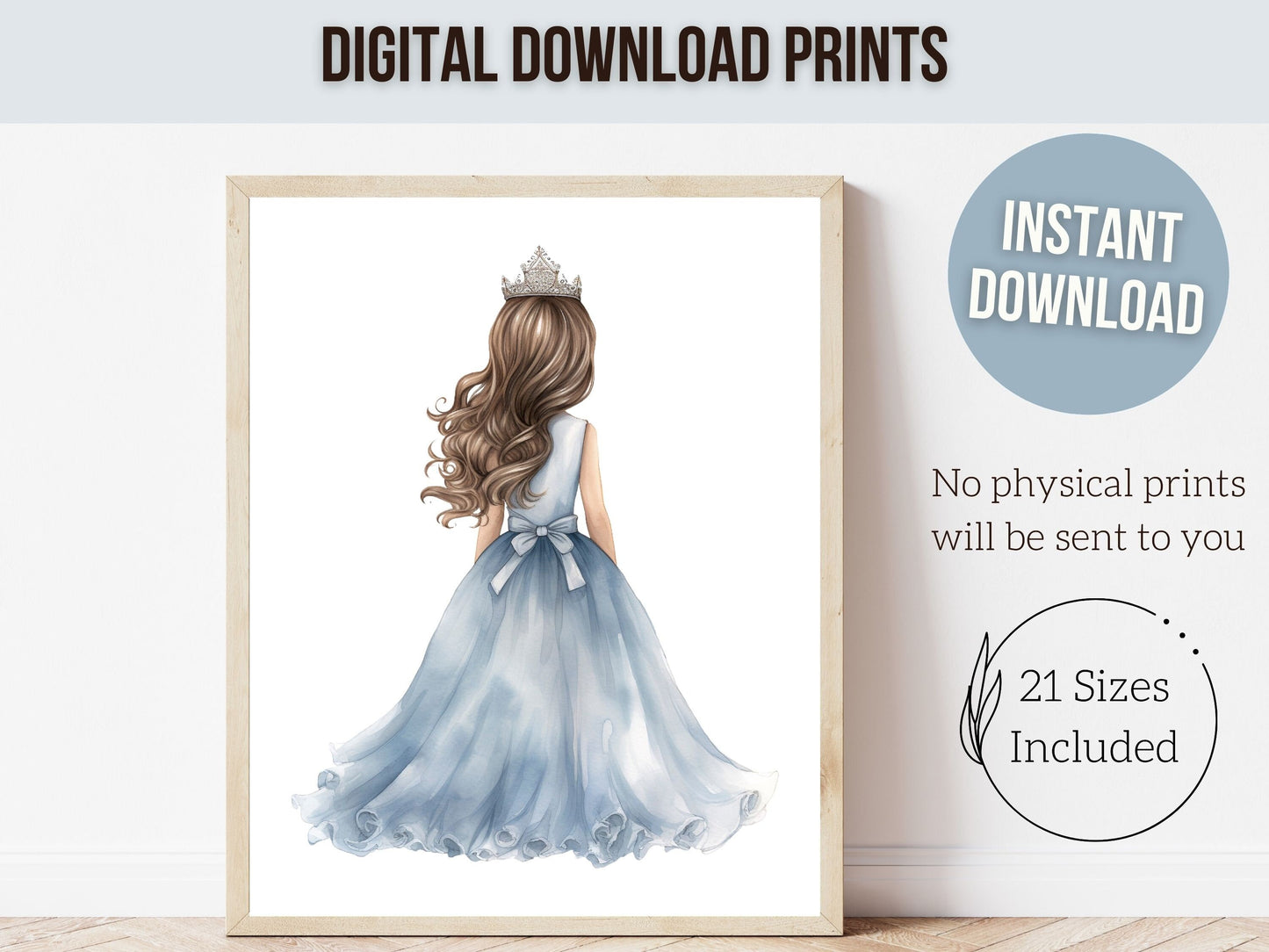 ORIGINAL Princess Nursery Prints, Ballerina Nursery Decor, Fairytale Nursery Wall Art, Baby Girl Gift Princess Nursery Decor Digital Prints