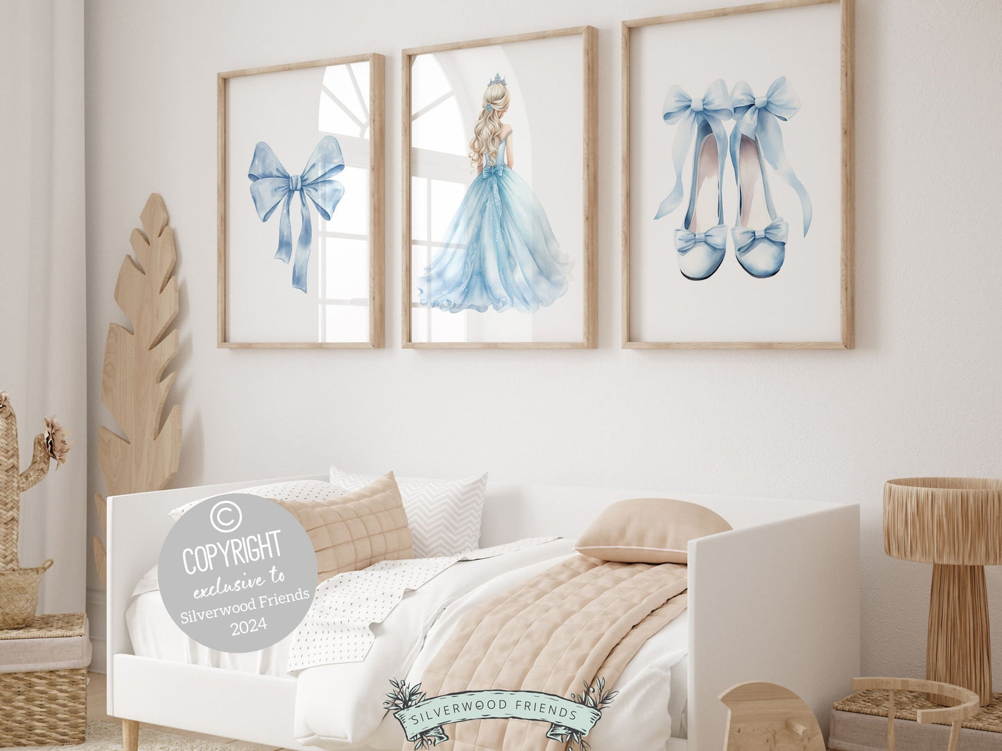 Baby Girls Princess Nursery Prints, Ballerina Nursery Decor, Blue Ballet Nursery Wall Art, Girls Princess Bedroom Wall Decor Digital Prints