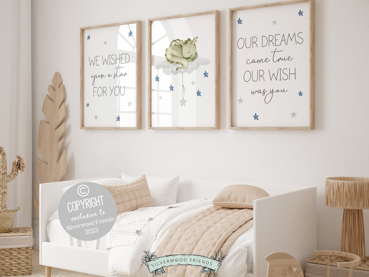 ORIGINAL Dragon Nursery Print Gift For Baby Boys Dragon Nursery Decor, Kids Room Decor, Celestial Star Nursery Decor Digital Download Print