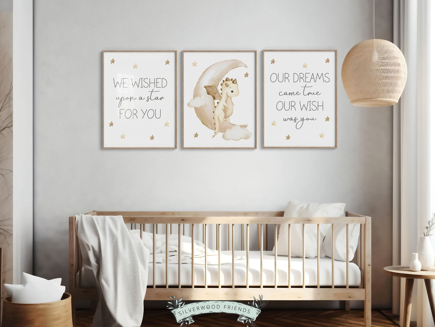 ORIGINAL Baby Dragon Nursery Print Gift For Newborn Beige Dragon Nursery Decor,Kids Fairytale Fantasy Neutral Nursery Wall Art Digital Print