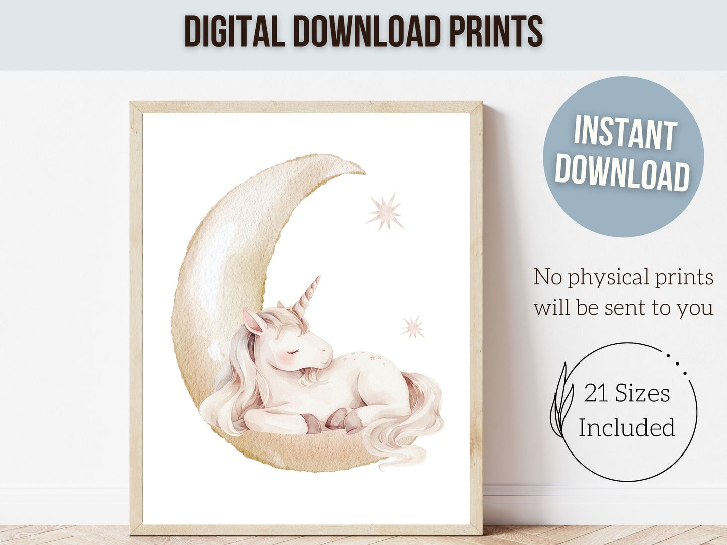 ORIGINAL Girls Unicorn Nursery Prints, Girls Fantasy Nursery Decor Fairytale Nursery Wall Art, Pink Magical Princess Nursery Digital Prints
