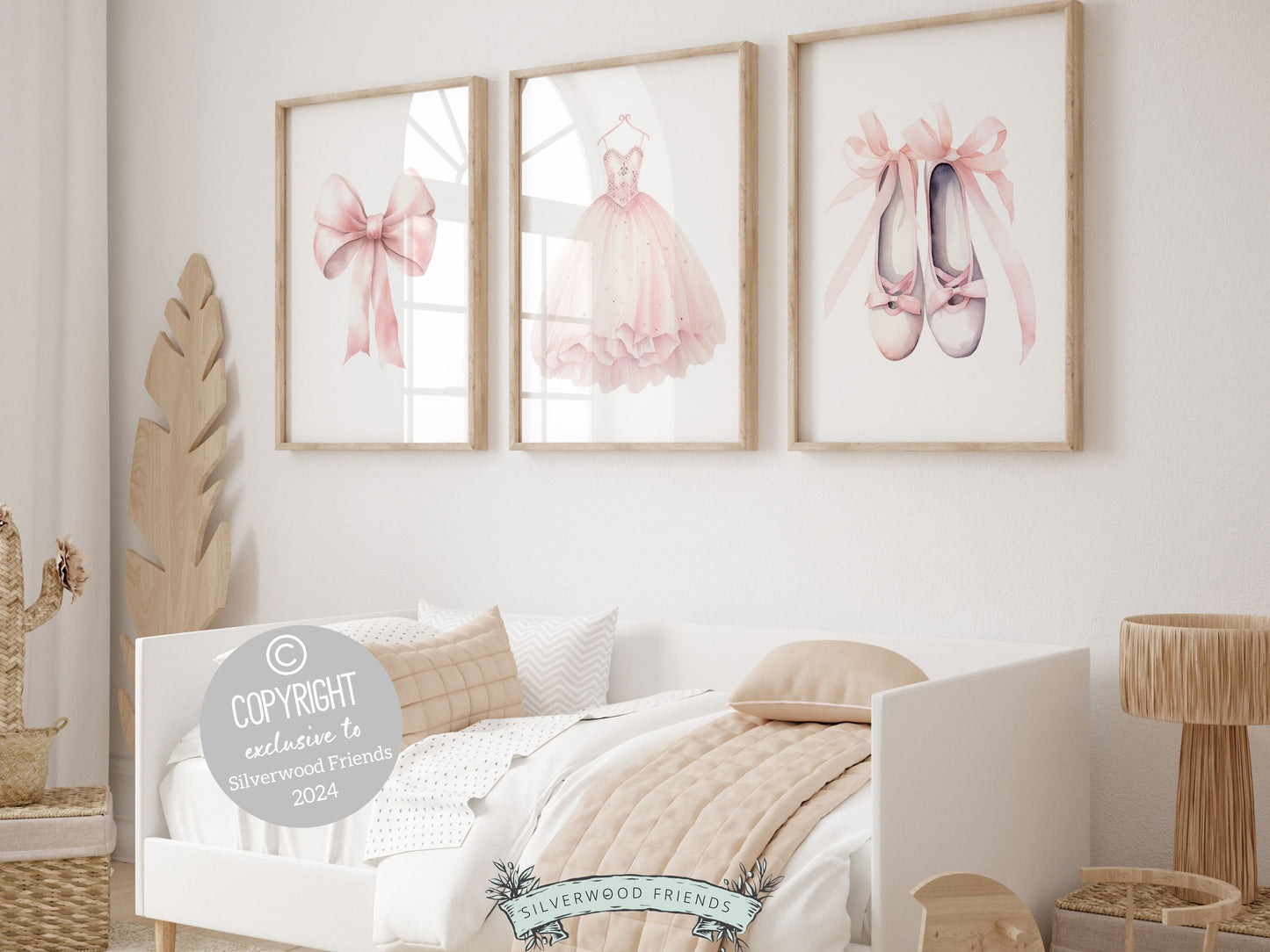 Baby Girls Princess Nursery Prints, Ballerina Nursery Decor, Pink Ballet Nursery Wall Art, Girls Princess Bedroom Wall Decor Digital Prints