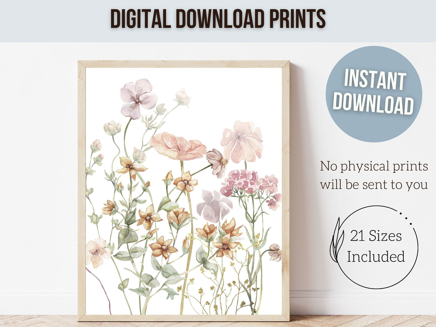 ORIGINAL Baby Girl Ballet Nursery Print, Ballerina Wildflower Nursery Decor, Floral Nursery Wall Art Girl Ballet Bedroom Decor Digital Print