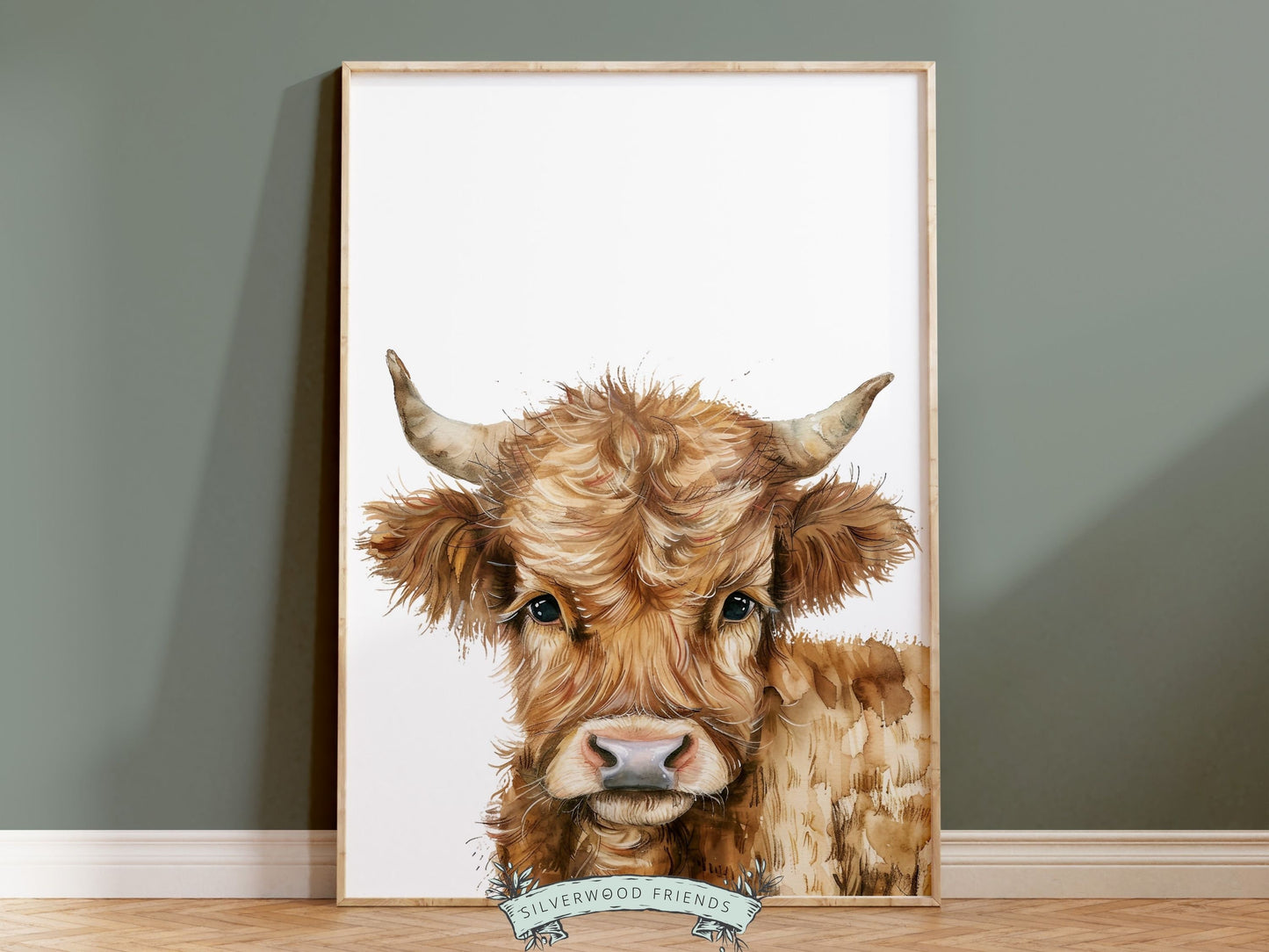 Highland Cow Nursery Print, Highland Cow Nursery Decor, Baby Farm Animal Nursery Print,Farm Nursery Decor Baby Shower Gift Cow Digital Print
