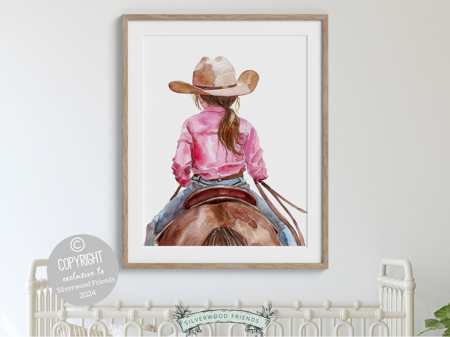 Cowgirl Horse Nursery Print, Cowgirl Horse Nursery Decor, Baby Girl Western Nursery Decor, Equestrian Nursery Wall Art Horse Digital Print