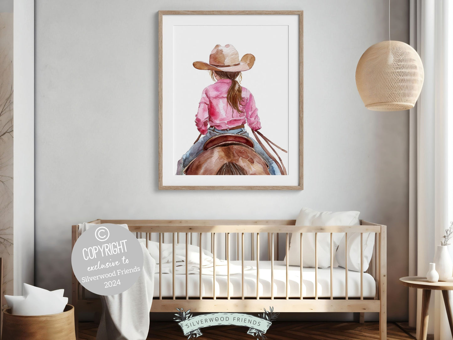 Cowgirl Horse Nursery Print, Cowgirl Horse Nursery Decor, Baby Girl Western Nursery Decor, Equestrian Nursery Wall Art Horse Digital Print