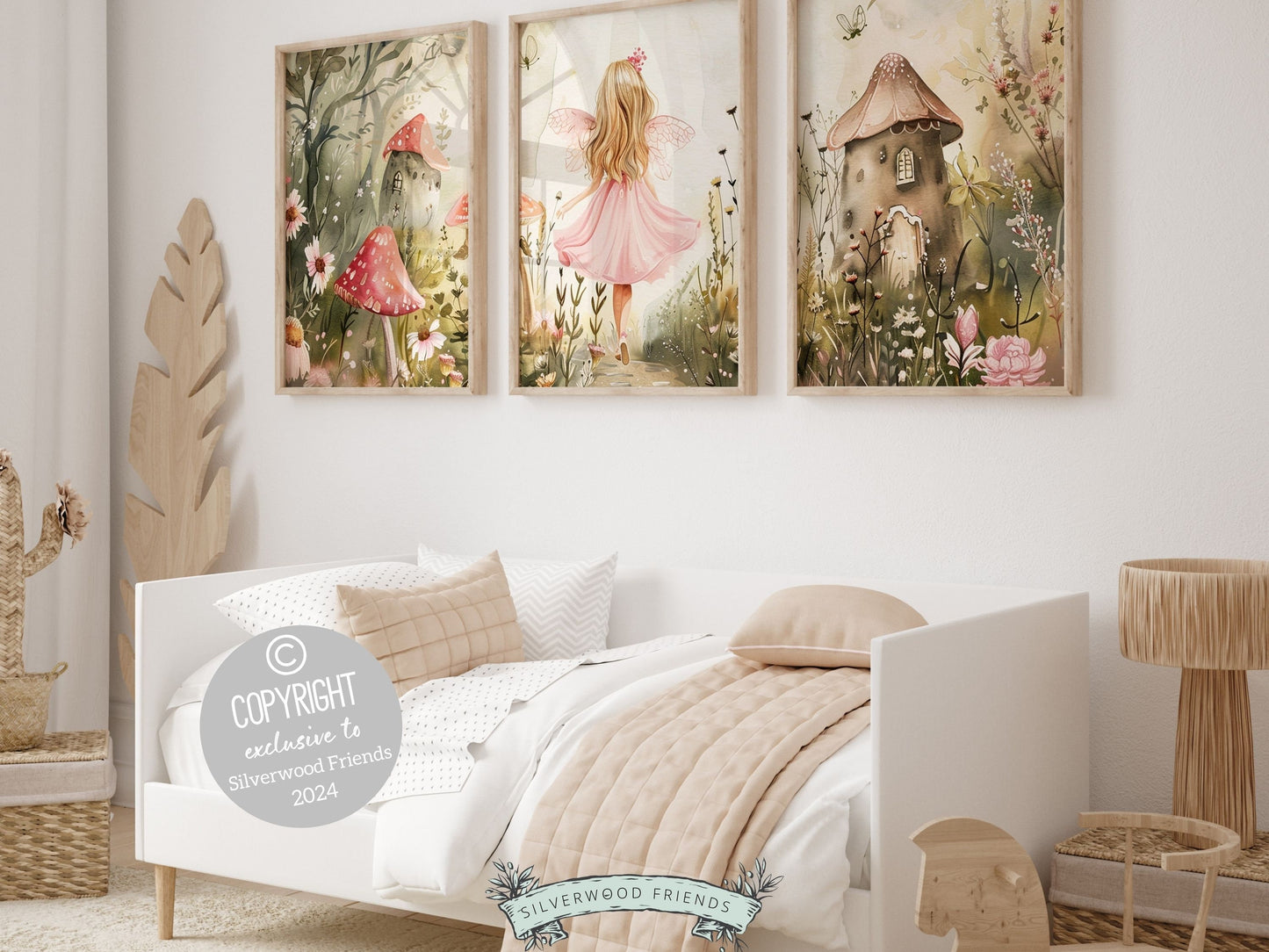 ORIGINAL Wildflower Fairy Garden Nursery Print Gift For Baby Girl Fairy Nursery Decor, Fairies Nursery Wall Art Toddler Room Digital Prints