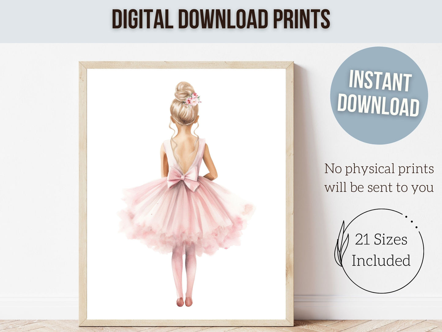 Baby Girl's Ballet Nursery Prints, Ballerina Nursery Decor, Pink Ballet Nursery Wall Art, Ballet Dancer Printable Wall Decor Digital Prints