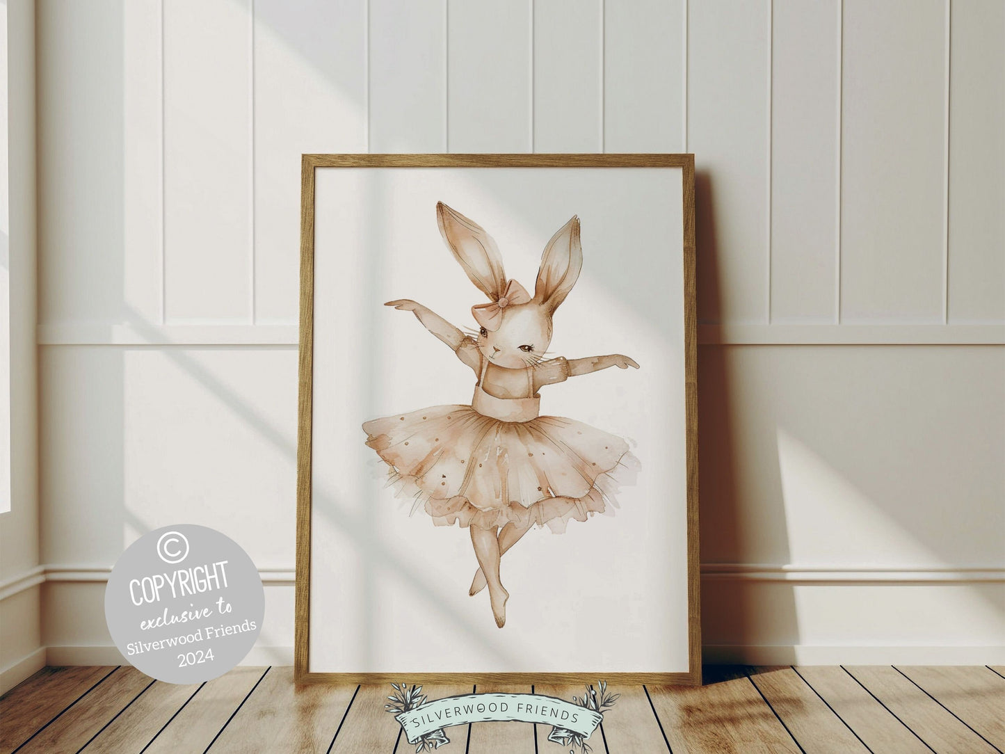 ORIGINAL Bunny Nursery Print Gift For Baby Girl Bunny Nursery Decor,Kids Ballet Room Wall Decor Ballerina Bunny Rabbit Nursery Digital Print